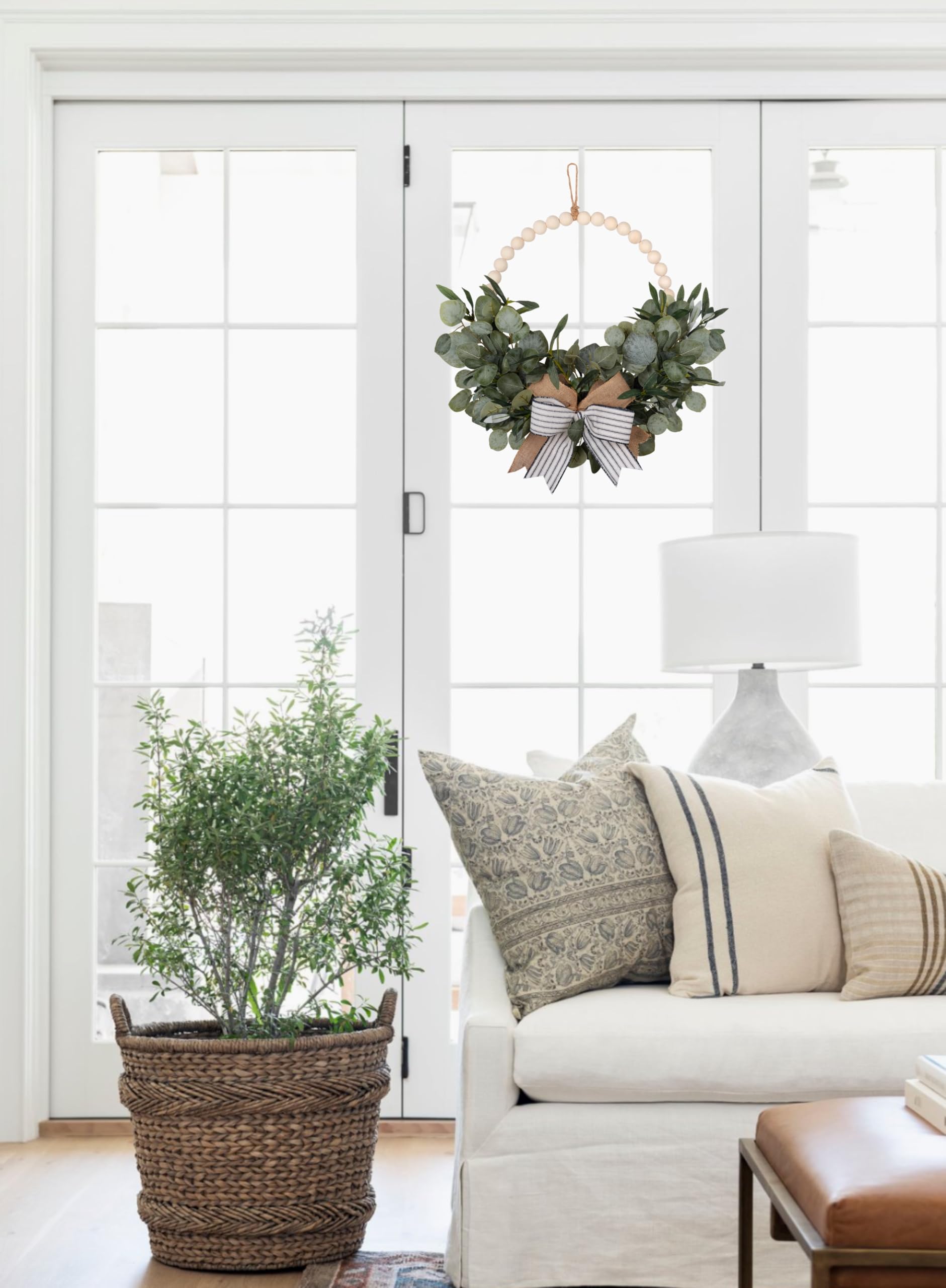 FLOROAD eucalyptus wreath overview, year-round decor with boho appeal