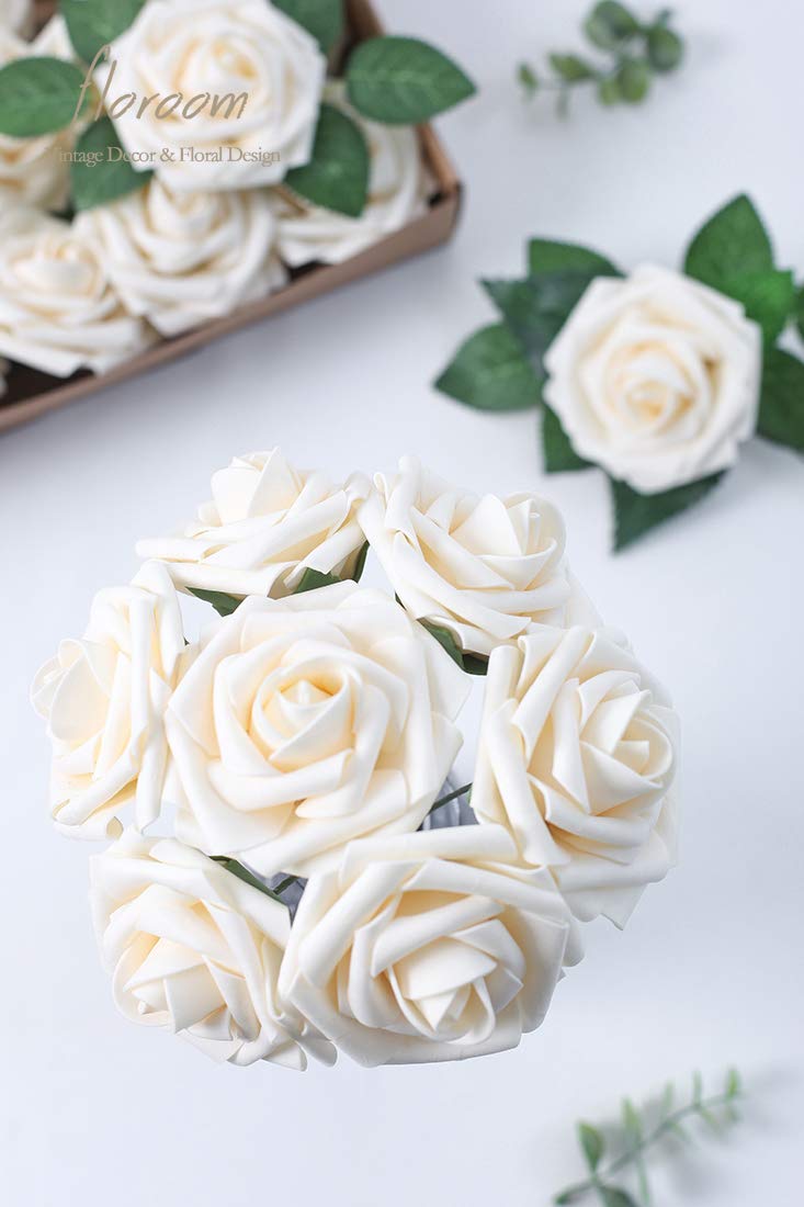 Floroom cream foam rose bouquet ready for DIY wedding decor