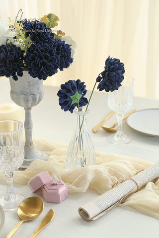 Navy blue dahlias ideal for centerpieces and wedding décor.