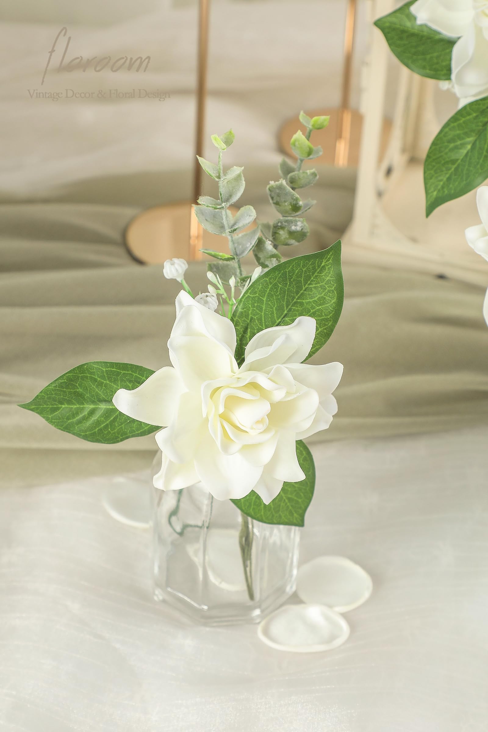 Floroom gardenia arch garland decor using gardenia stems