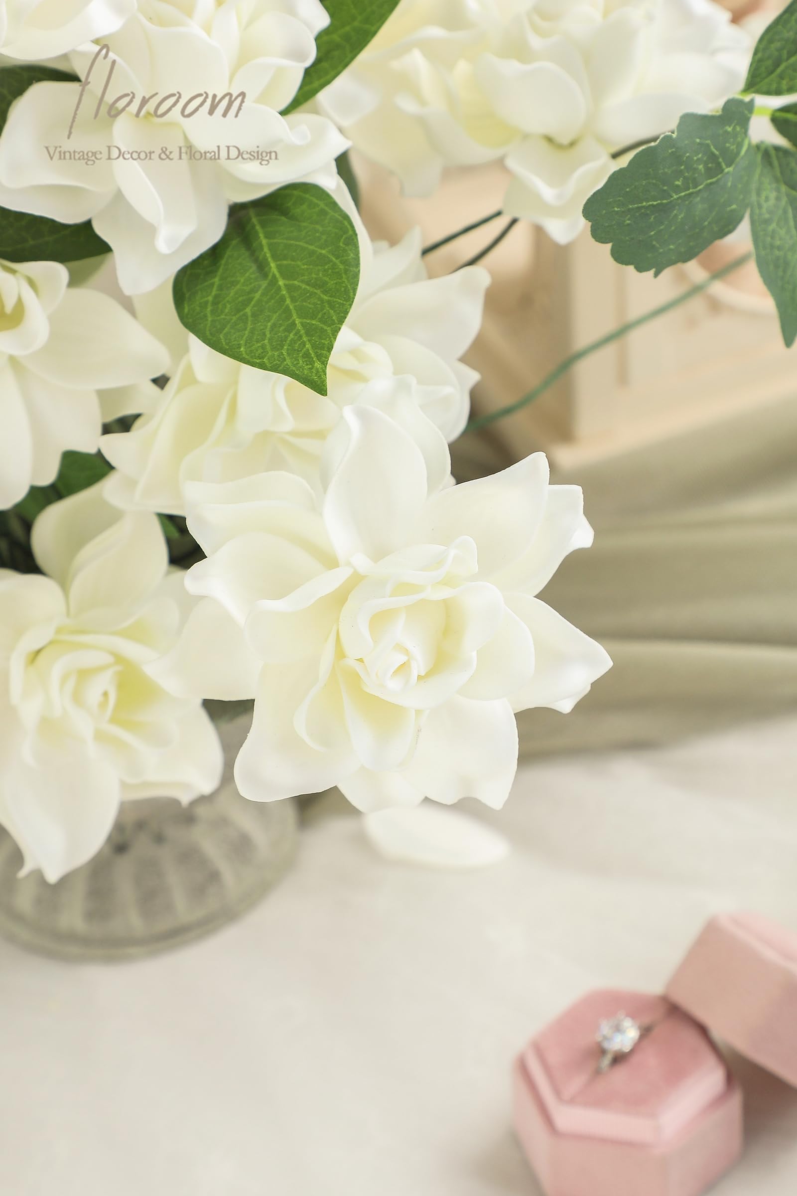 Floroom gardenia home decor with ivory foam blooms