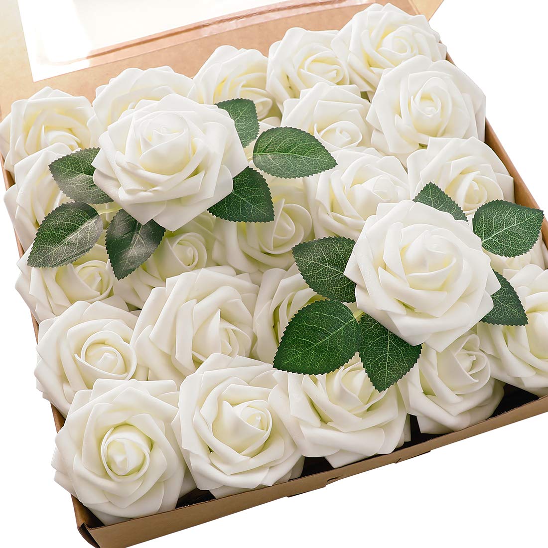 Floroom ivory foam rose close-up: premium realism for elegant bouquets.