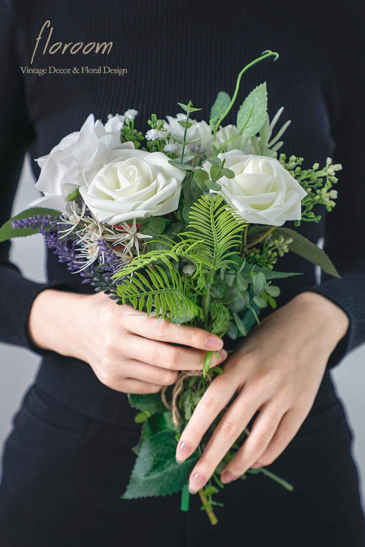 Floroom ivory foam rose stem detail showing flexible wires for versatile arrangements.