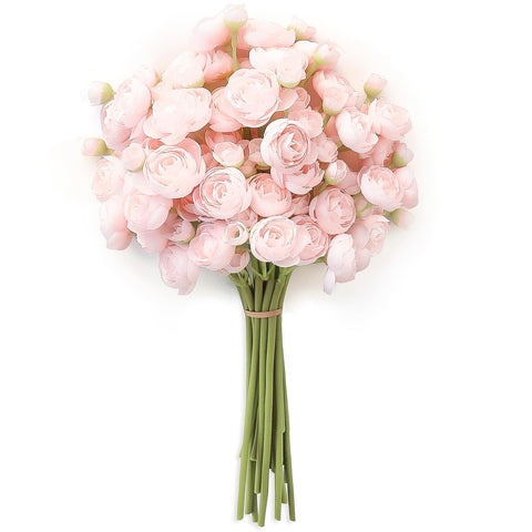 Floroom blush ranunculus 18pcs bouquet filler for wedding decor