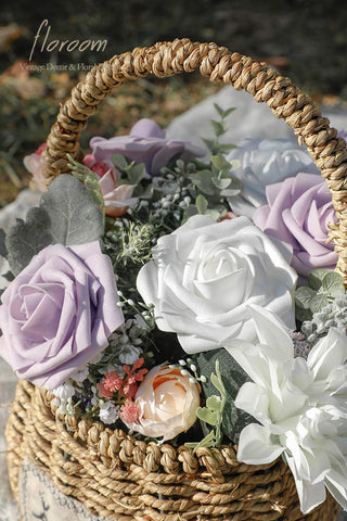 Floroom white foam rose with leaves for fuller bouquets.