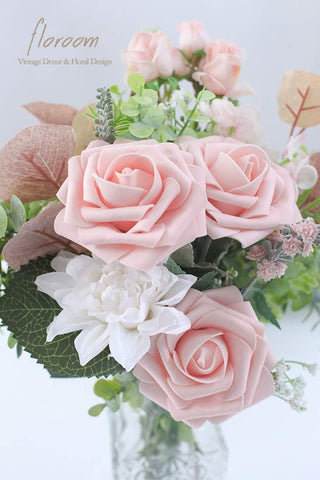 Floroom blush foam roses suitable for cake decorations at events.