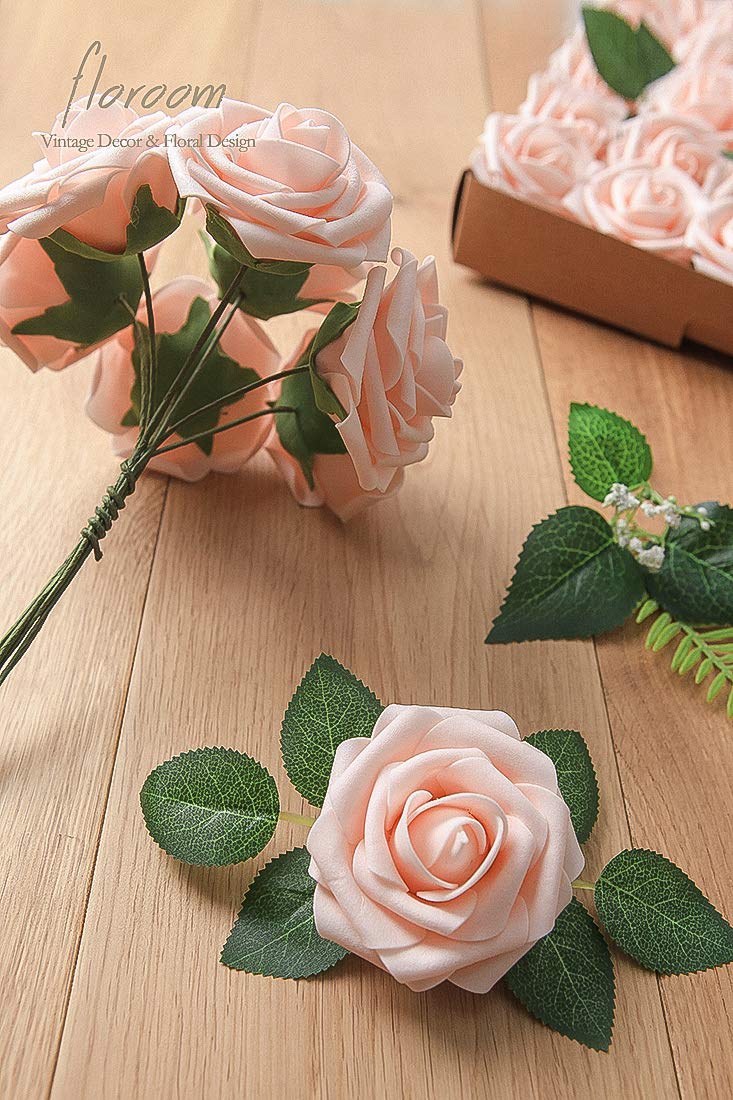 Floroom blush foam roses durable decor for home and events.