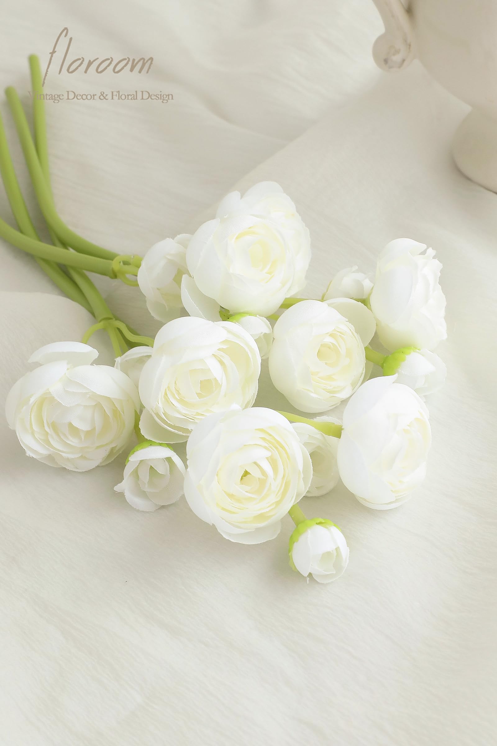 Floroom silk ranunculus blooms for long-lasting home or event accents.