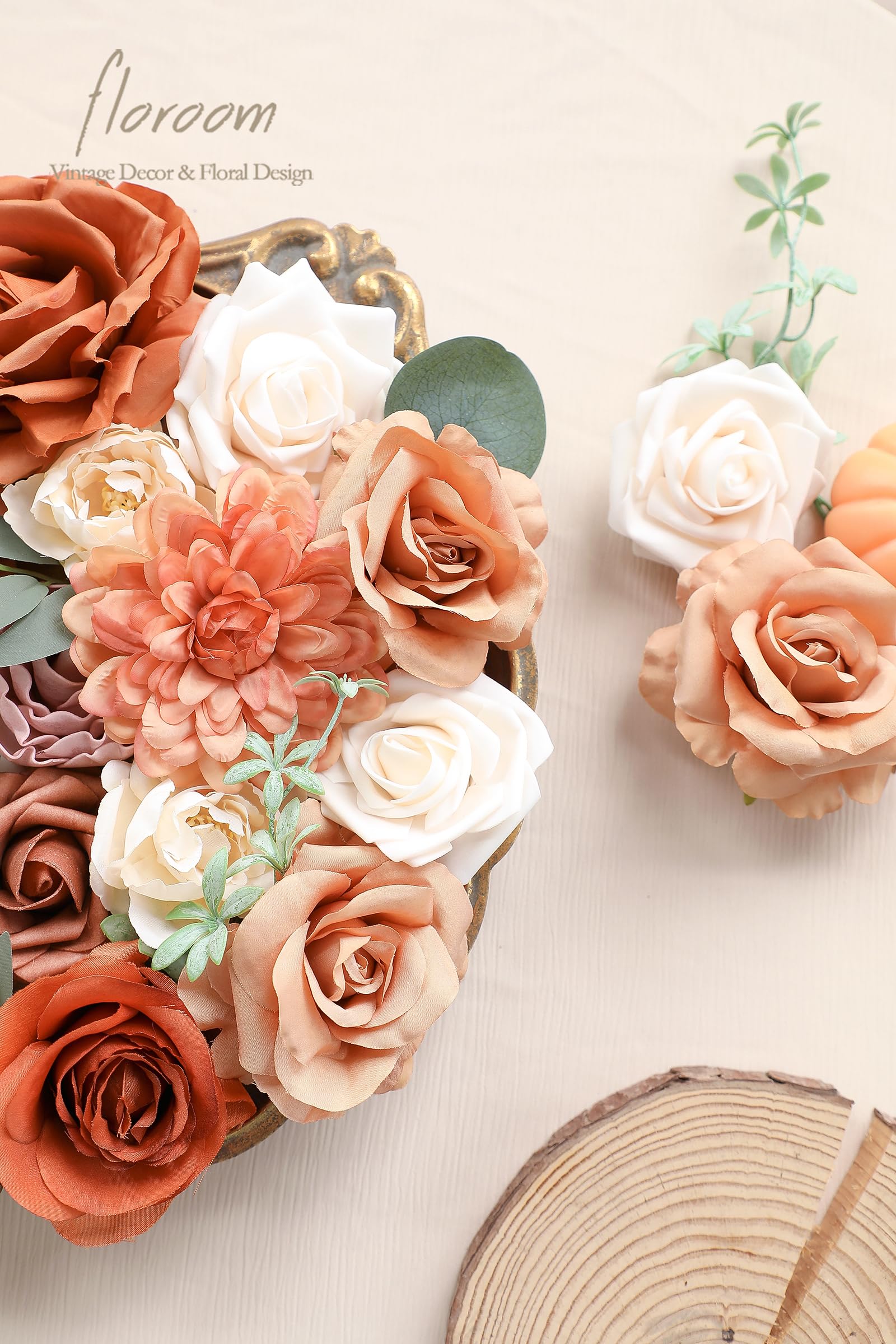Floroom terracotta peonies and dahlias with greenery for elegant DIY decor