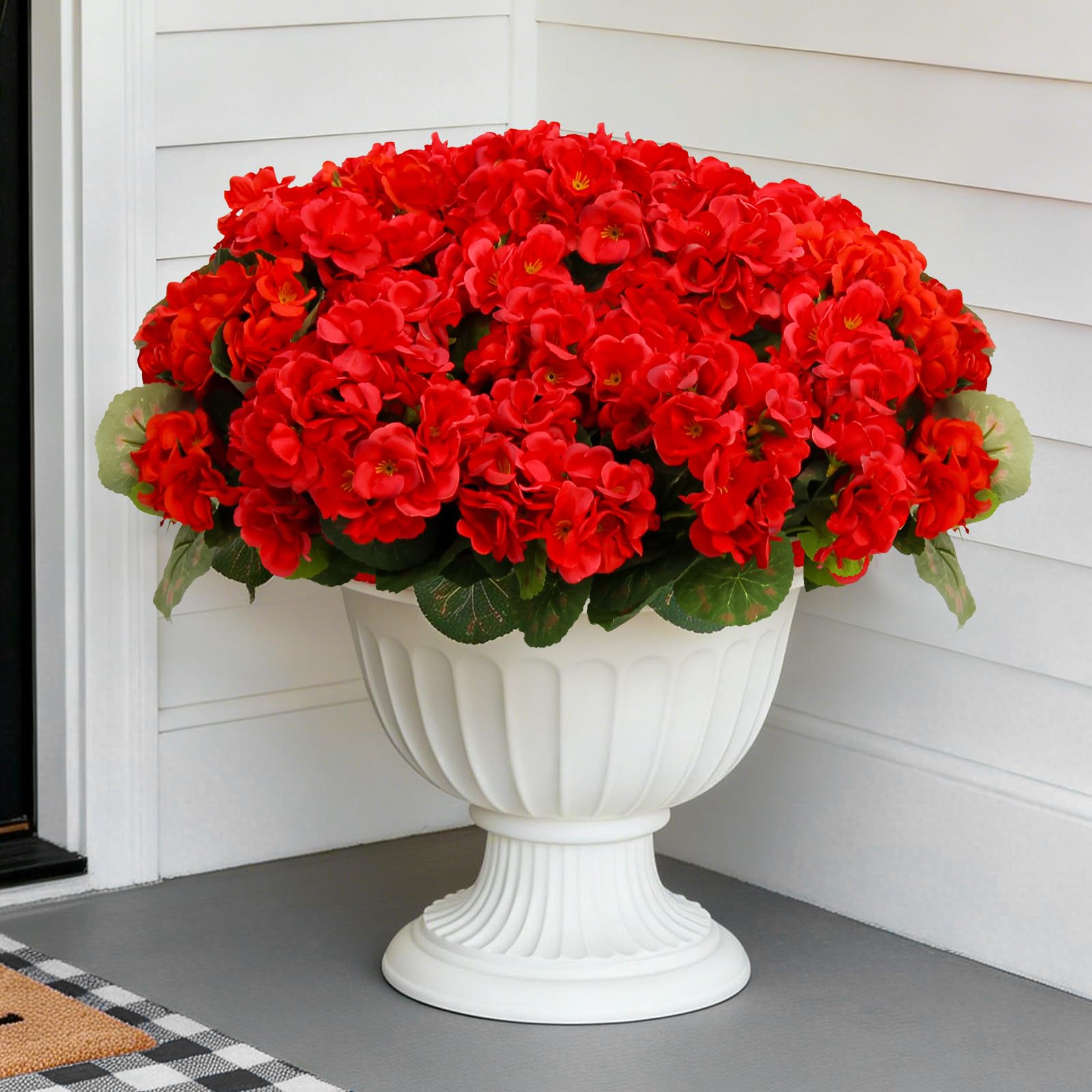 Flortevera artificial geranium outdoor vines ready to hang for instant color