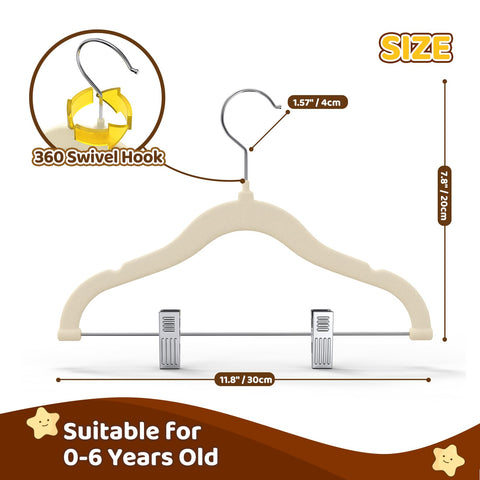 Flottian space-saving kids hangers fit compact closets for a tidy room.