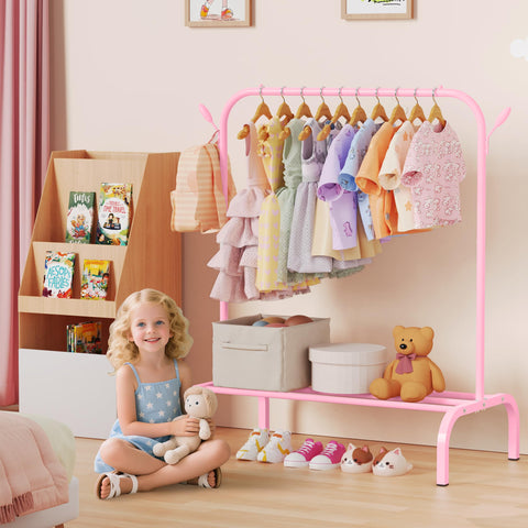 Easy-assembly FLOUREE toddler wardrobe rack ideal for fast setup