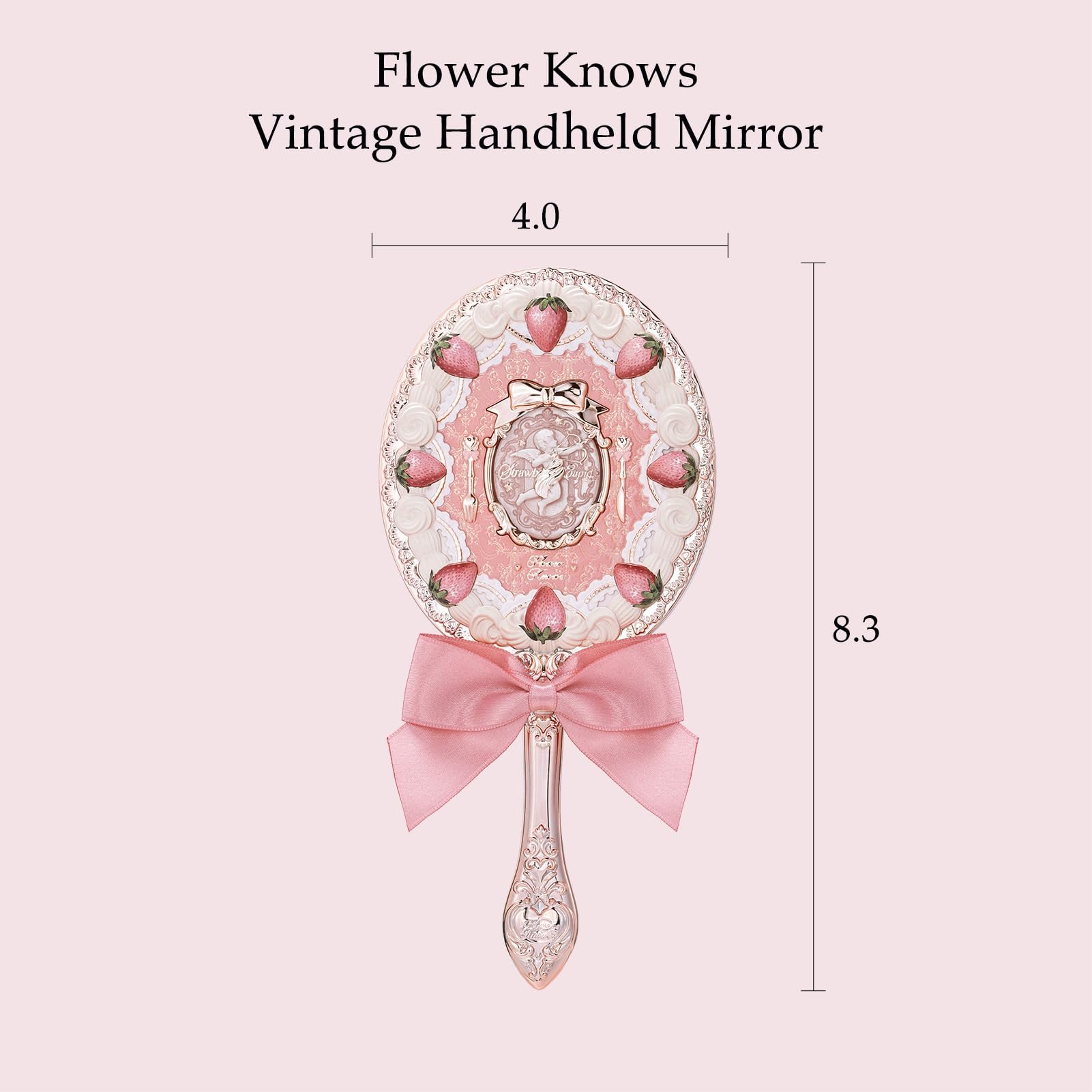 Flower Knows Strawberry Cupid mirror side angle shows elegant vintage design