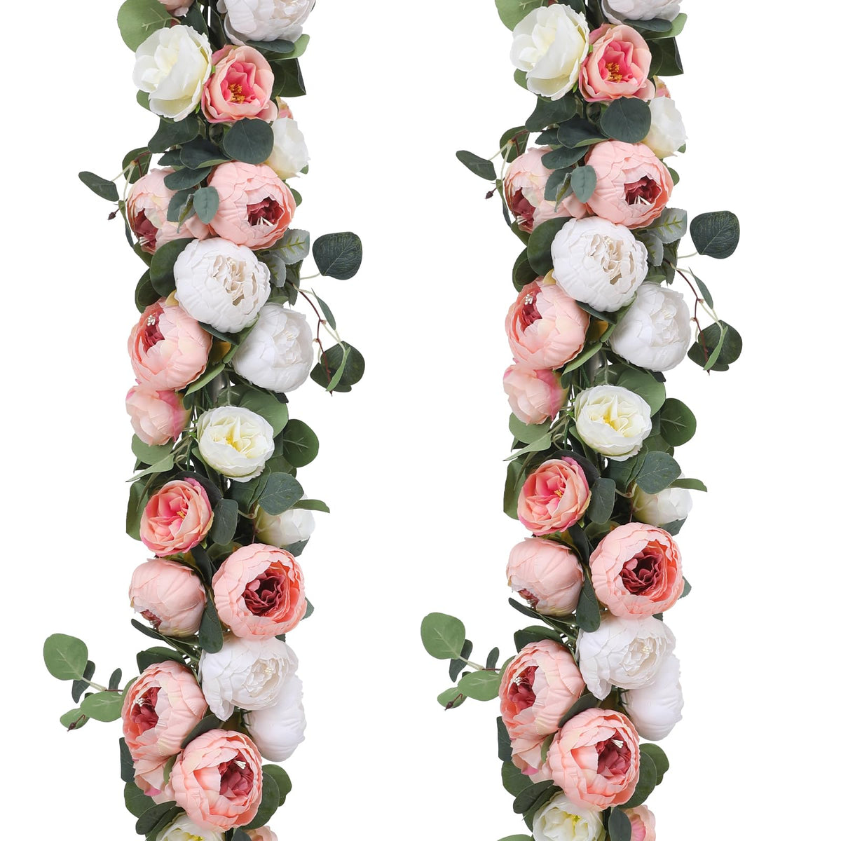 Floweroyal 2-pack garland with eucalyptus and blooms for arch decor