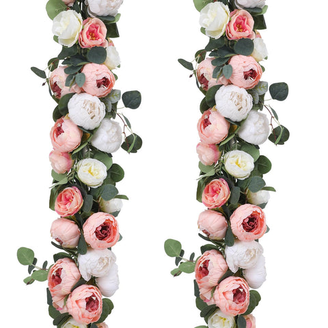 Floweroyal 2-pack garland with eucalyptus and blooms for arch decor