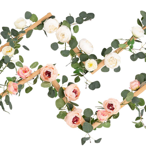 Floweroyal camellia and peony garland ensemble for romantic styling