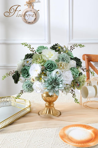 Floweroyal peony and chrysanthemum detail adds texture to centerpieces