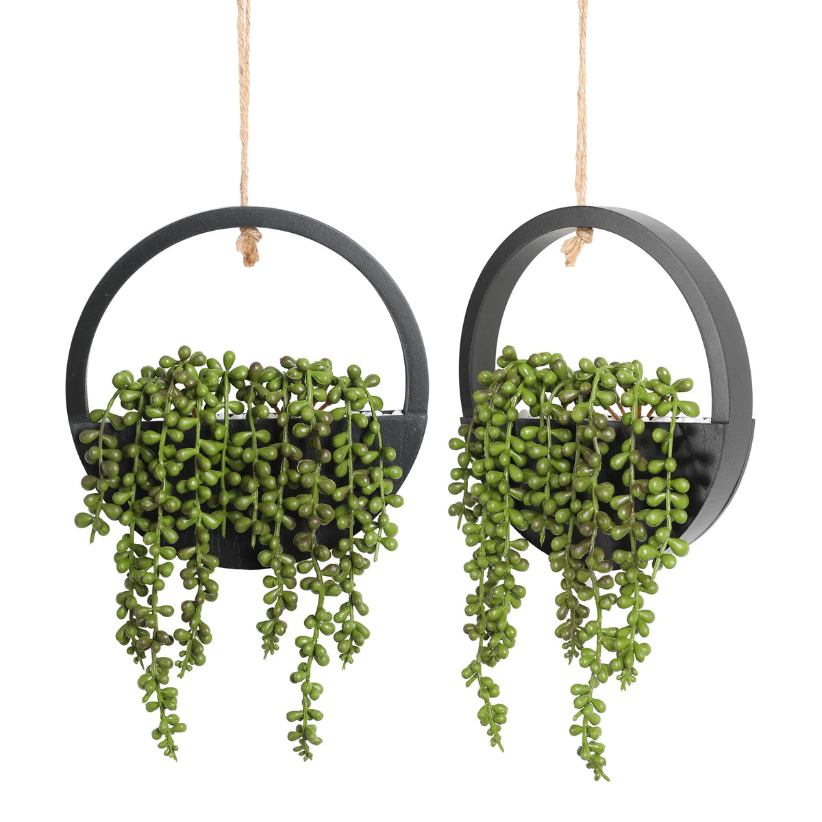 Floweroyal hanging succulents display a 12.2-inch length for versatile indoor or outdoor decor.