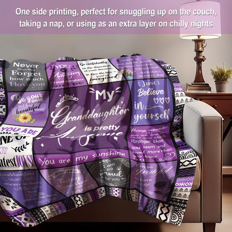 Flpoxzd Granddaughter Blanket neatly folded, inviting cozy moments.