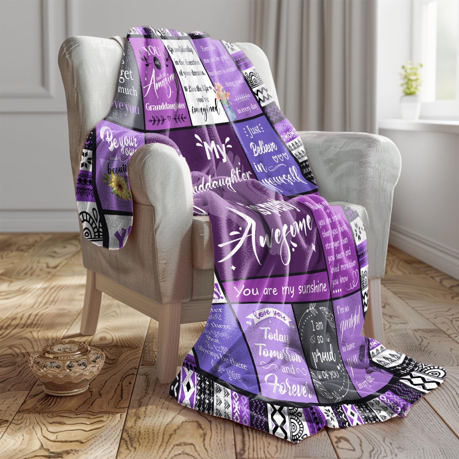 Flpoxzd Granddaughter Blanket easy care with machine washable fabric.