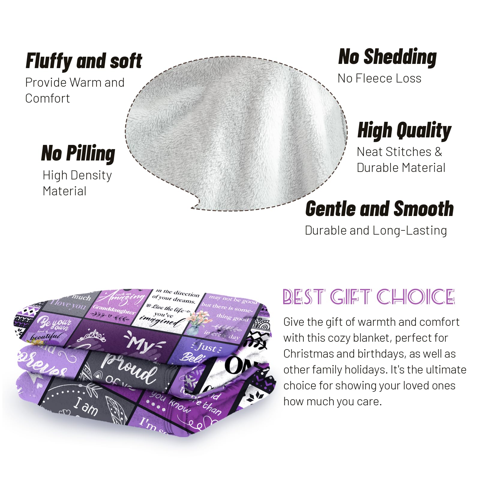 Flpoxzd Granddaughter Blanket plush microfiber texture for everyday comfort.