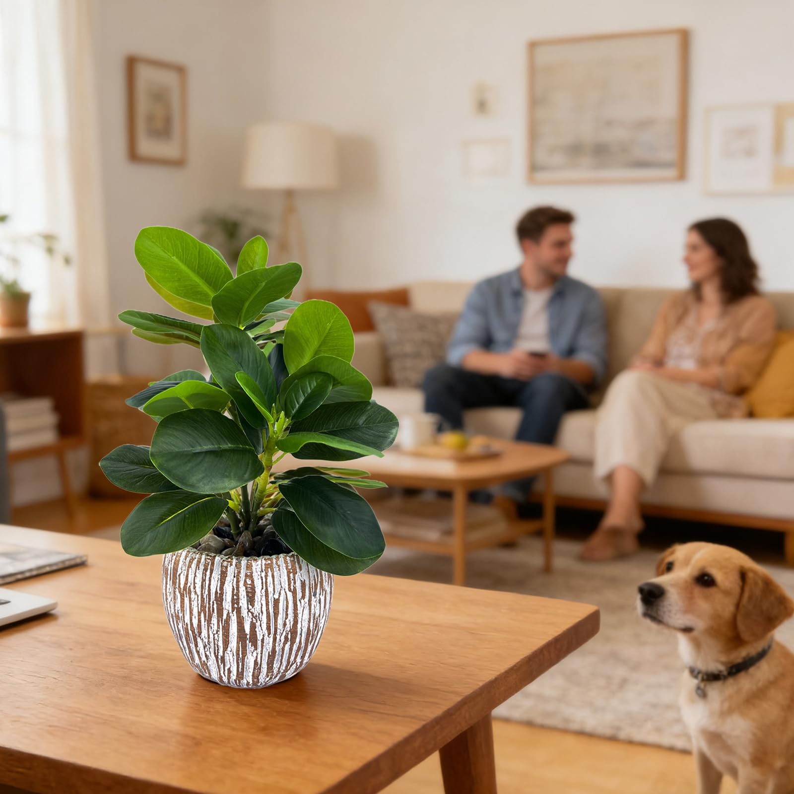 FLRLIVING durable plant arrangement for year-round greenery on shelves and countertops