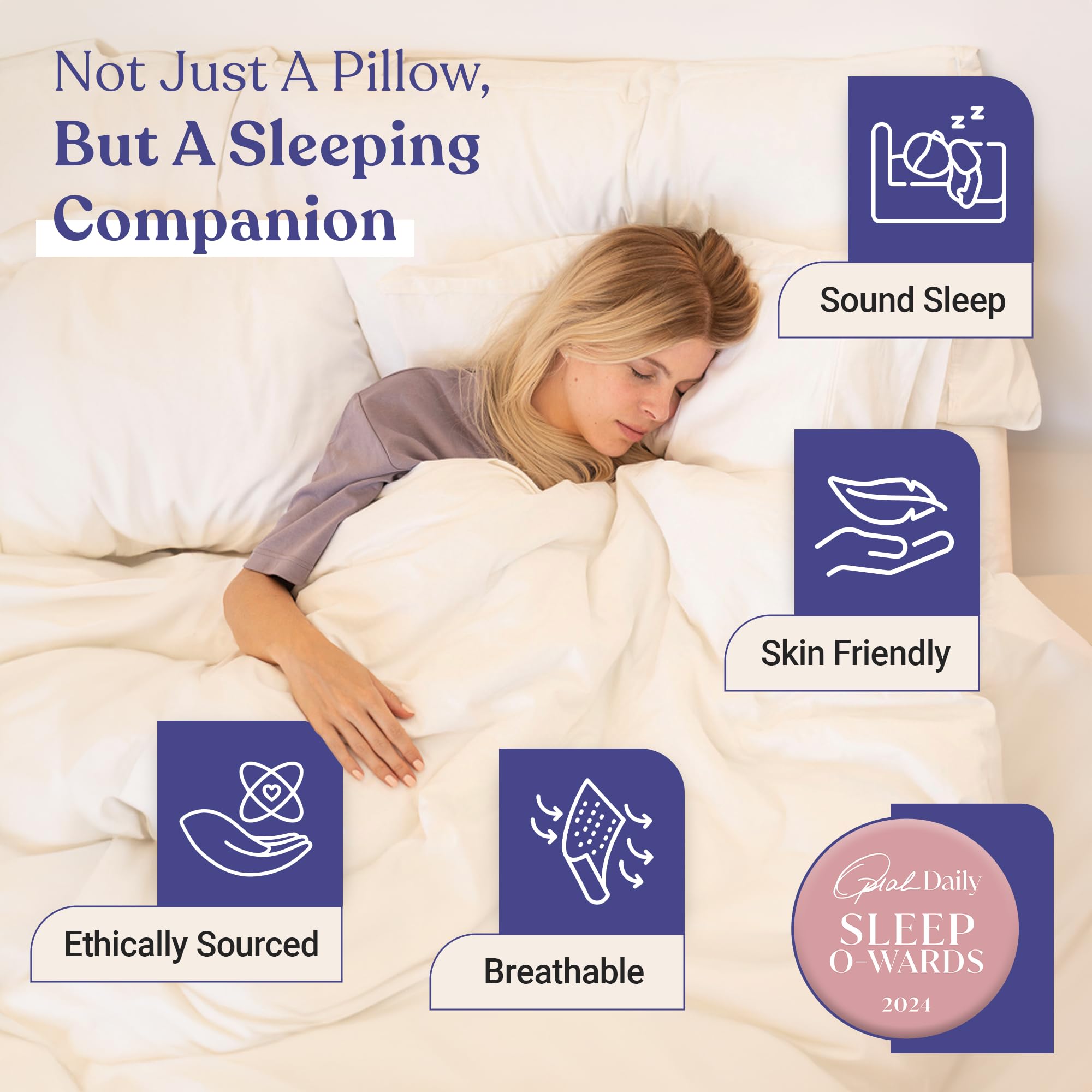 FluffCo Zen Fluff Pillow side-sleeper support ready for proper neck alignment