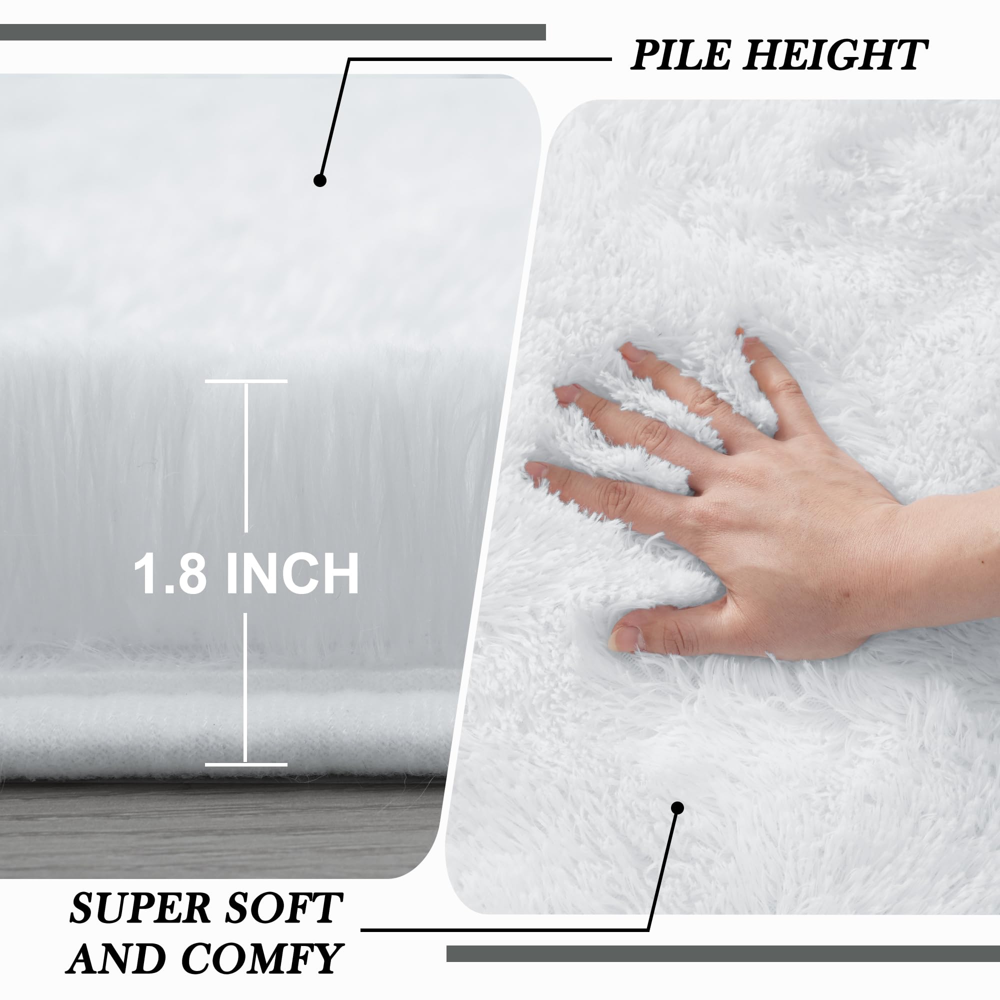 Fluffyrug white Christmas rug brightens decor with a soft texture.