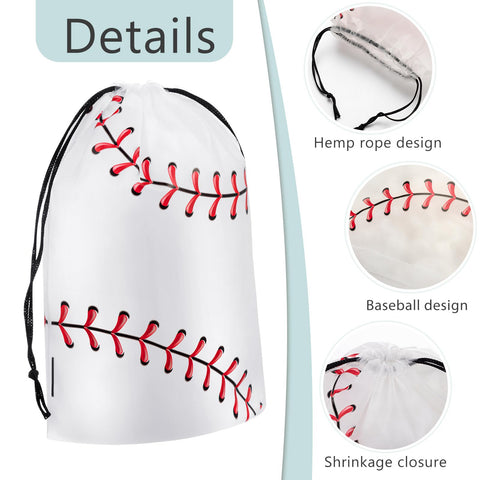 Flutesan classic red-and-white baseball design bag for themed party favors.