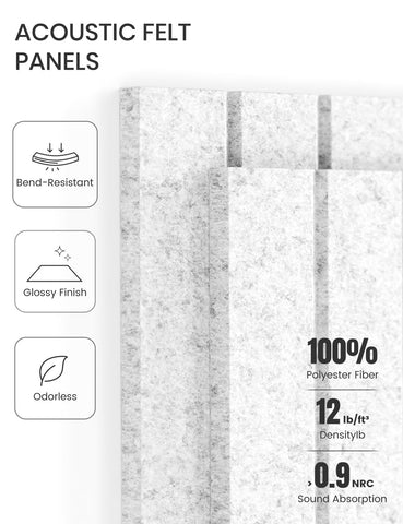 Fluxynara dense felt tiles resist bending and wear for a tidy, lasting look.