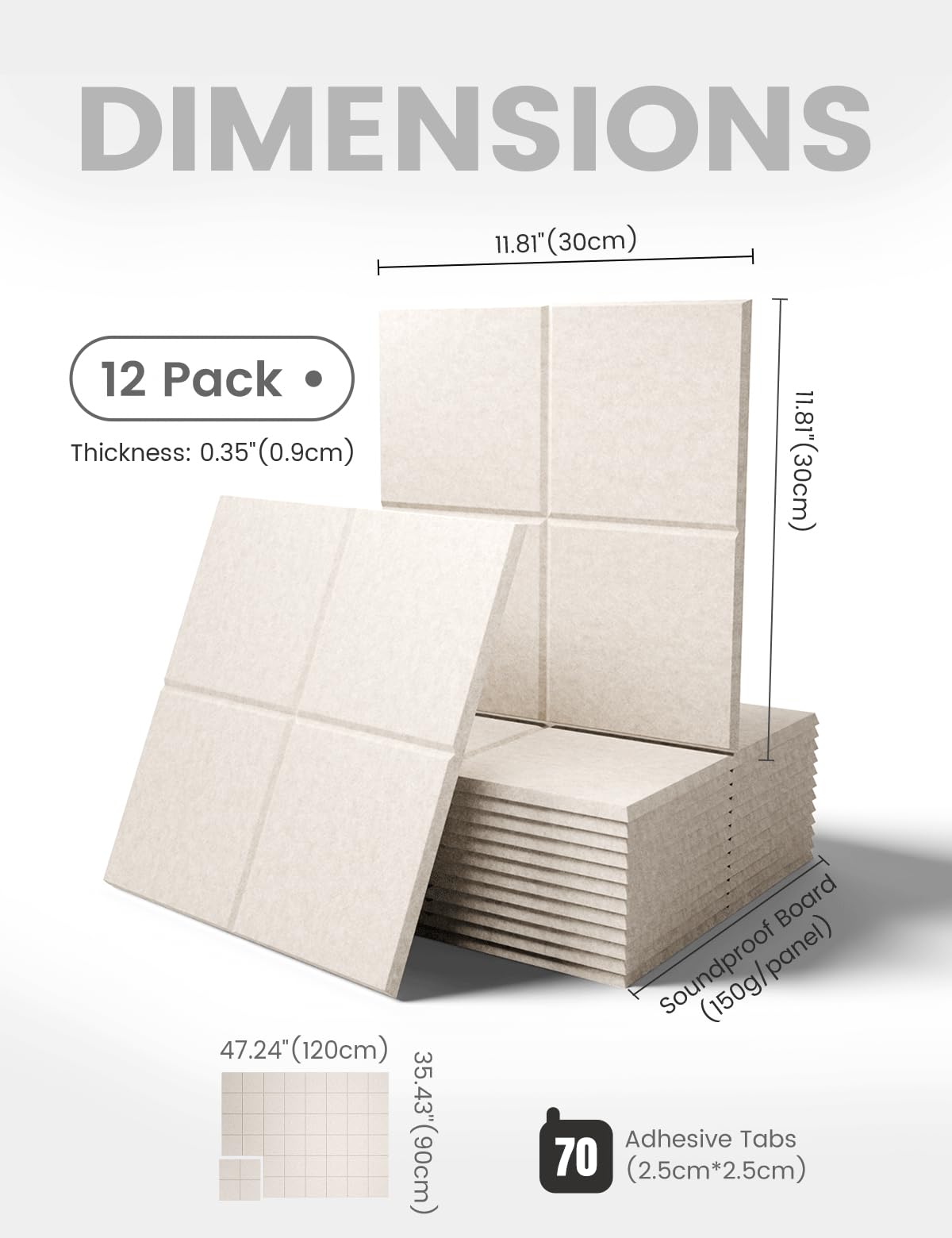 Fluxynara dense polyester felt tiles close-up showing durable pin surface.