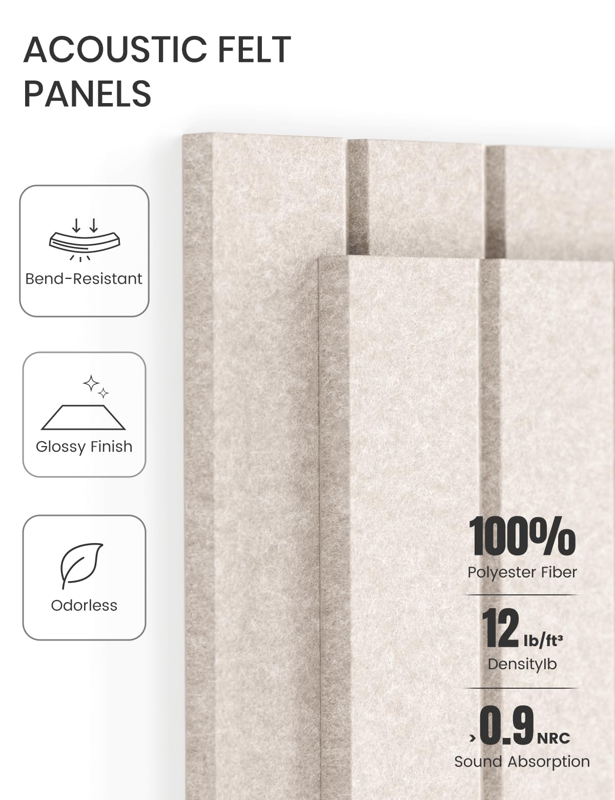 Fluxynara dense polyester felt tile for durable, premium bulletin boards.