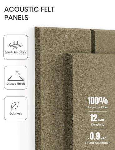 Fluxynara earth brown felt tiles add warm, natural vibe to any room.