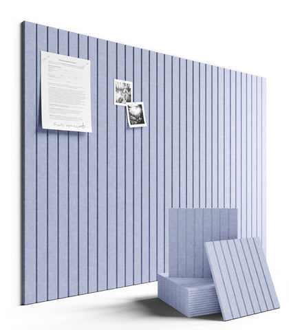 Fluxynara felt bulletin board tiles in soft periwinkle for modular wall display