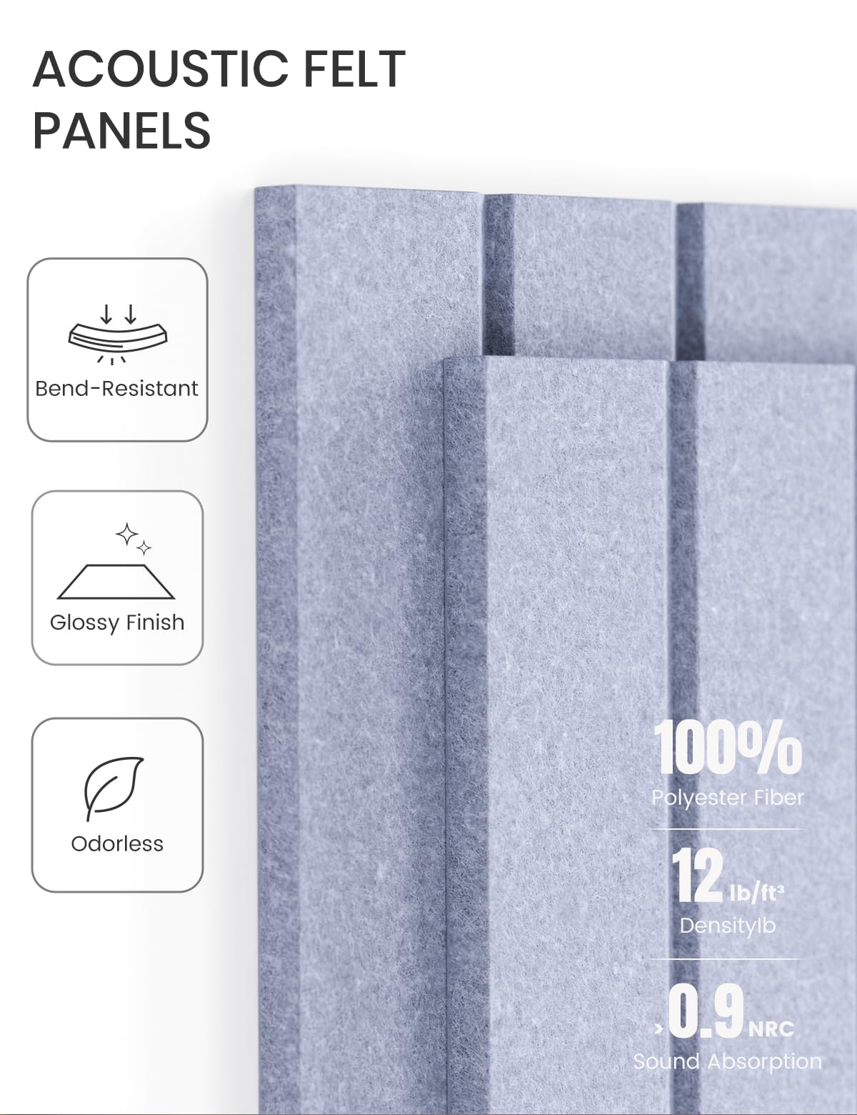 Fluxynara felt tiles thick and durable with a 9 mm plush surface.