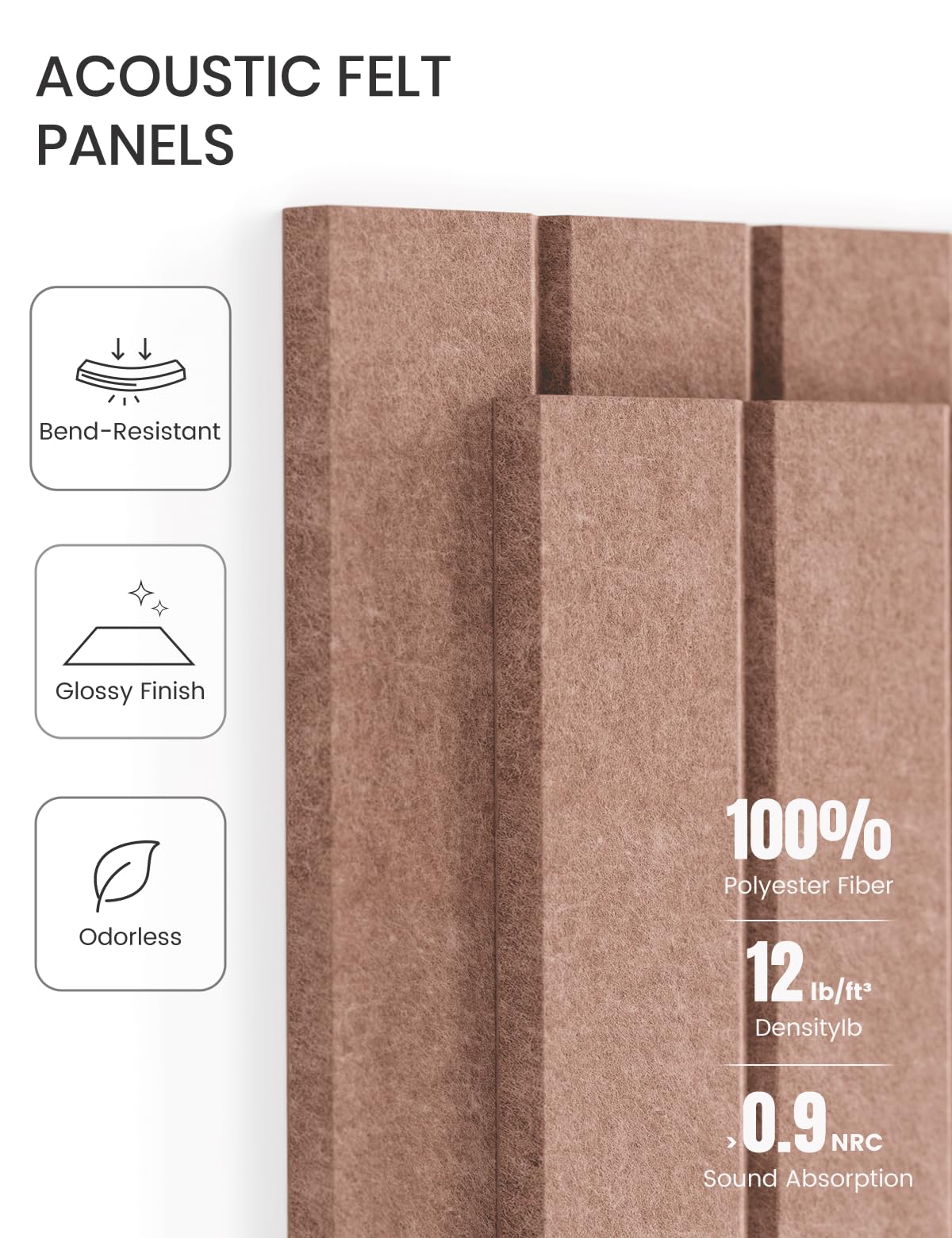 Fluxynara felt tiles with 9 mm thickness for durable bulletin surfaces.