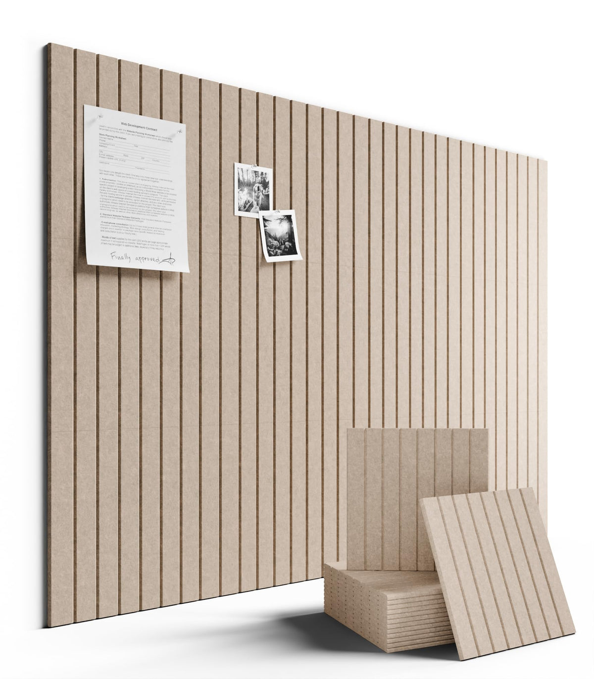 Fluxynara large felt bulletin board tiles arranged in a versatile 12-pack display