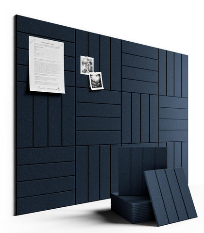 Fluxynara large felt bulletin board tiles assembled on wall for flexible planning.