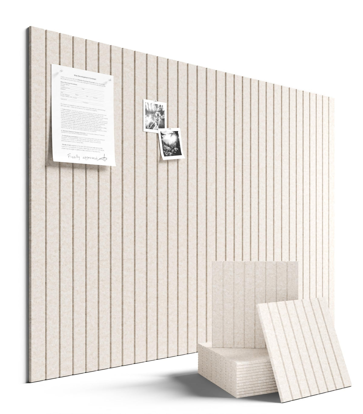 Fluxynara large felt bulletin board tiles for customizable wall organization.