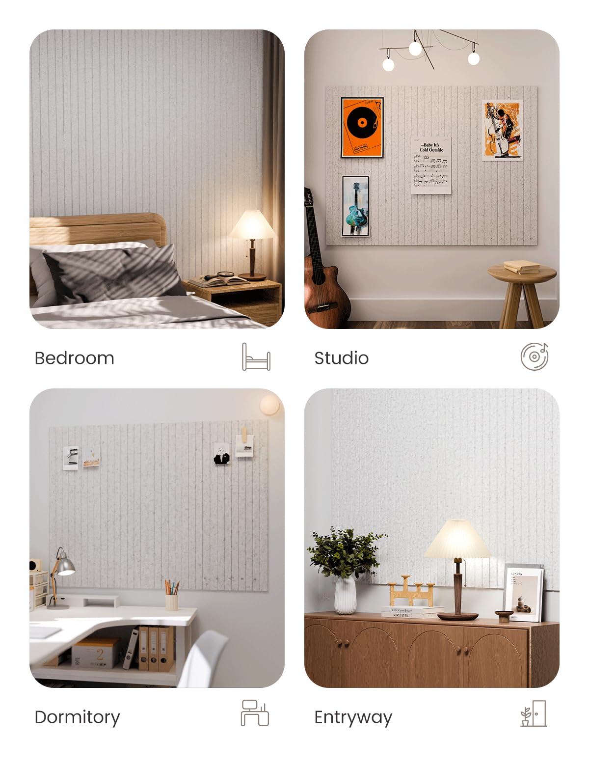 Fluxynara 12-tile layout supports flexible designs to suit any wall area.