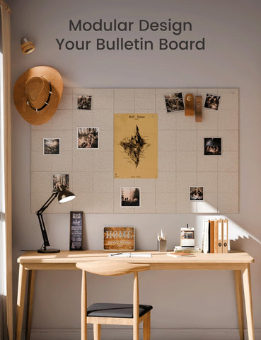 Fluxynara oatmeal color felt wall panel adds calm, modern touch to spaces.