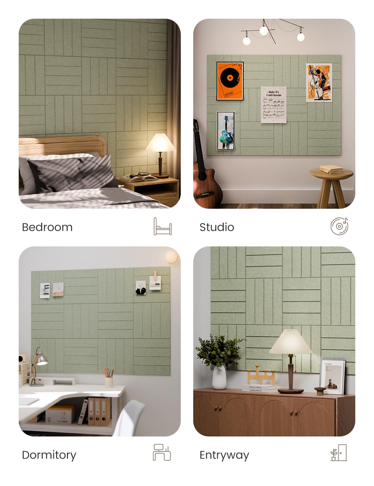 Fluxynara sage green design adds calm modern style to any space