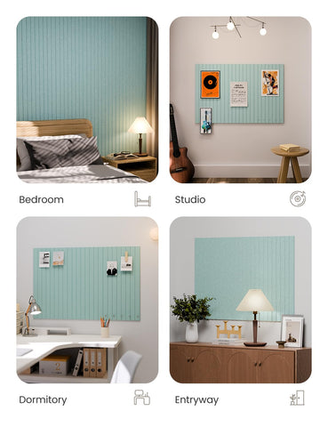 Fluxynara cork board alternative with high NRC reduces ambient noise.