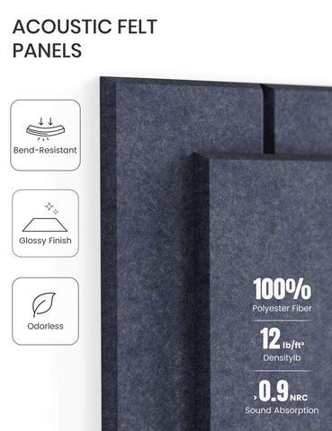 Fluxynara navy blue felt tile close-up highlighting color and quality.