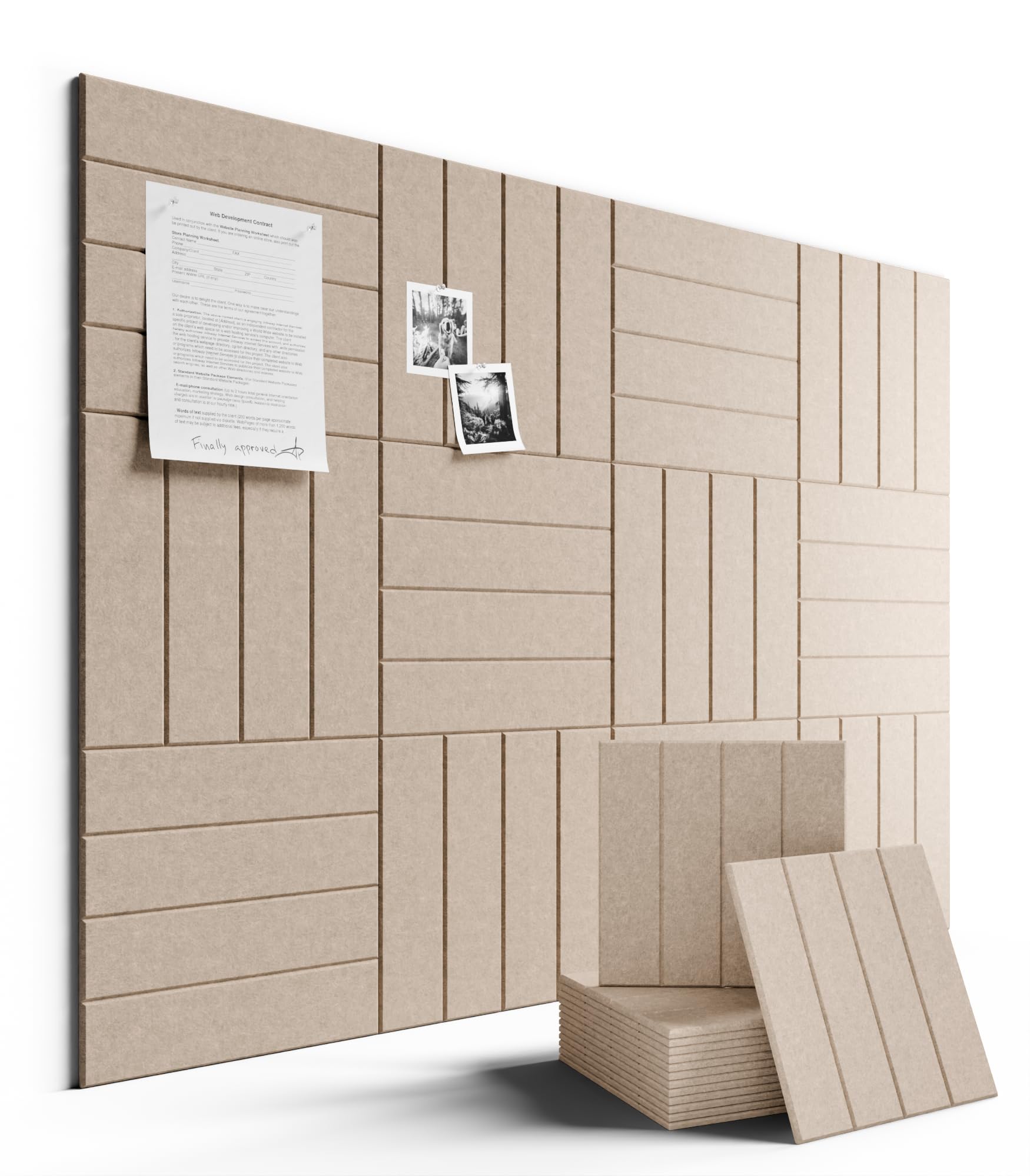 Fluxynara twelve-tile felt bulletin board layout for customizable spaces
