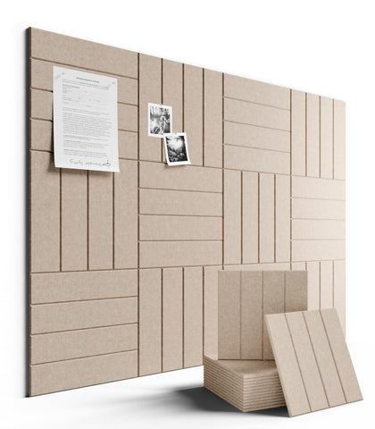 Fluxynara twelve-tile felt bulletin board layout for customizable spaces