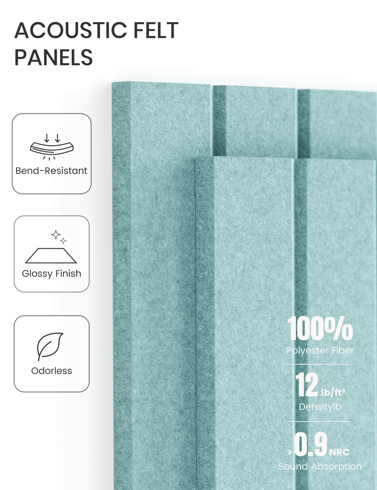 Fluxynara felt tiles 9 mm thick resist bending and wear over time.