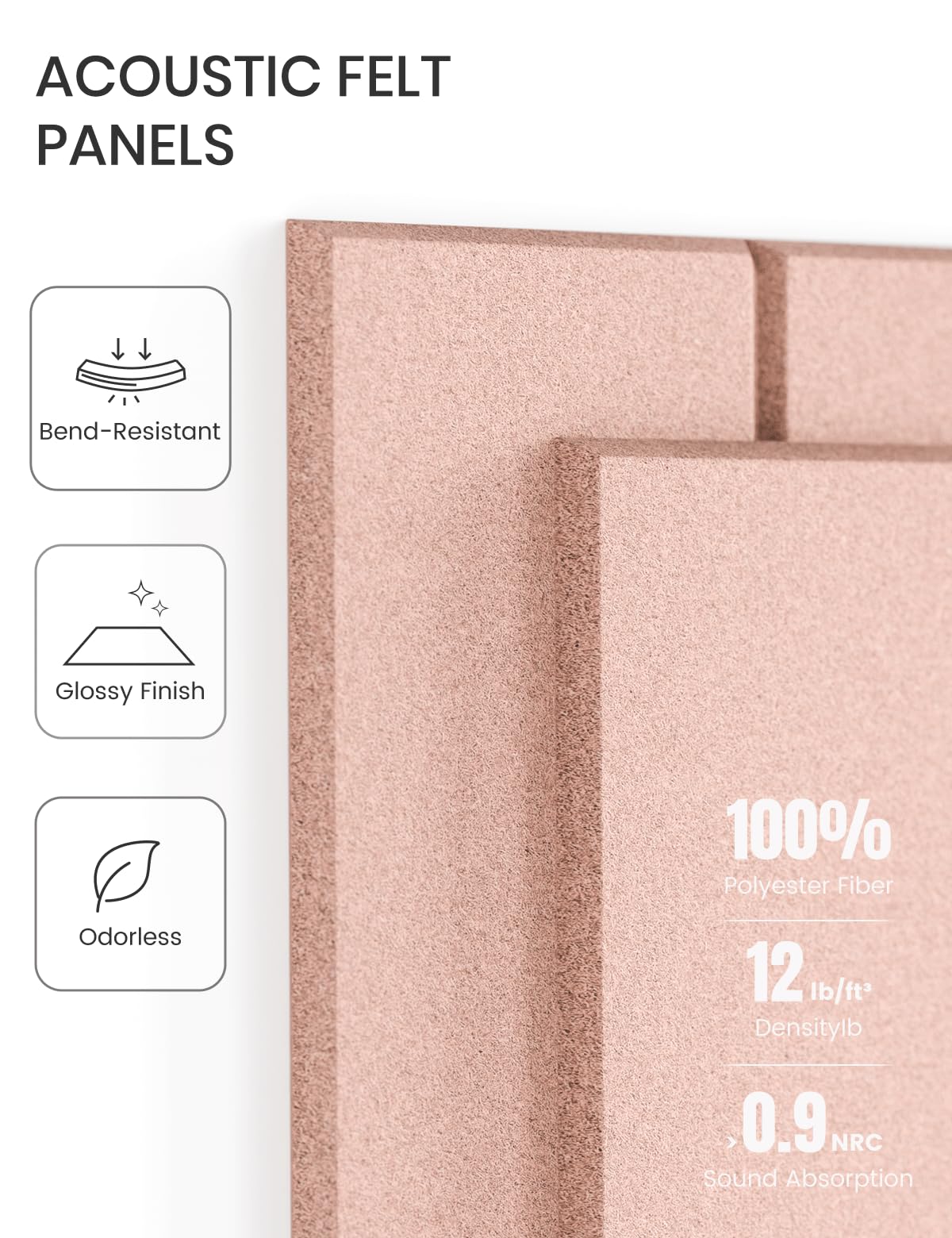 Fluxynara tiles on slat wall show integrated office decor compatibility.
