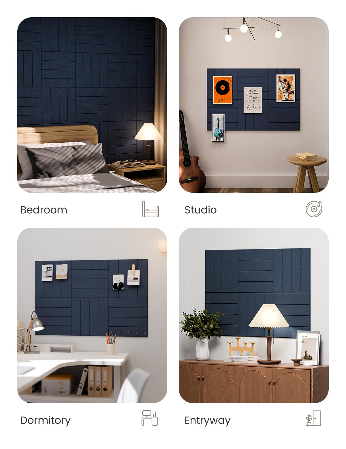Fluxynara wall mounting system for damage-free installation.