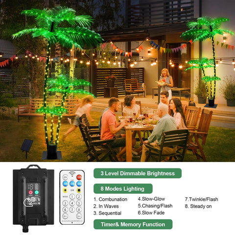 FLVOECN IP65 waterproof palm tree withstands rain and sun for year-round use.